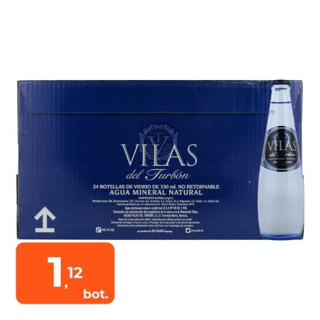 Agua mineral Vilas del Turbón 330 ml palet 1296 botellas cristal
