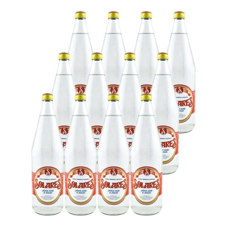 Agua mineral natural Solares 1 litro caja 12 botellas de cristal