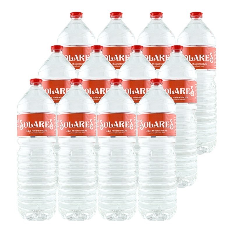 Agua mineral natural Solares 1.5 litros pack 12 botellas