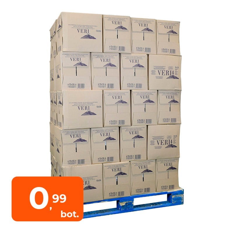 Agua mineral Veri 1.5 litros palet 540 botellas