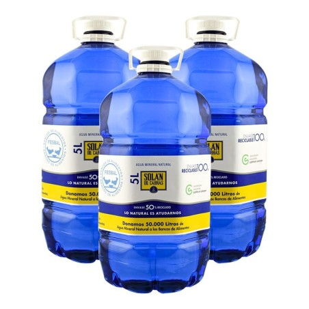 Agua mineral Solan de Cabras 5 litros pack 3 garrafas
