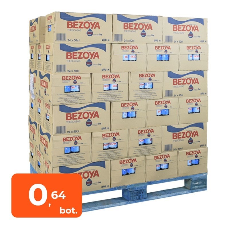 Agua mineral Bezoya 500 ml palet 1296 botellas